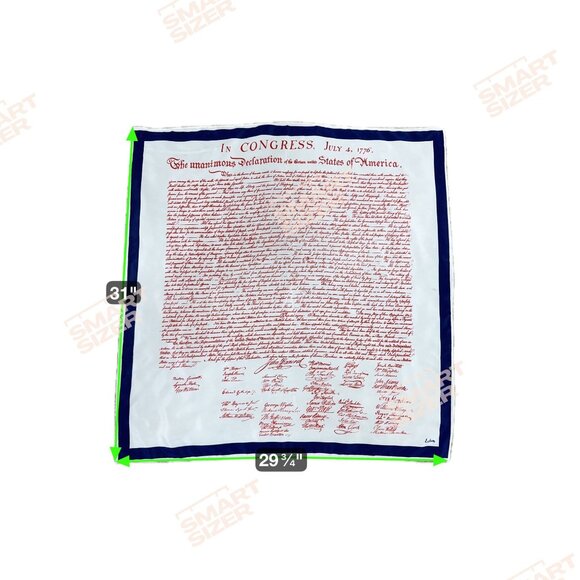 Vintage Echo Declaration Of Independence Silk Scarf 31" X 29.75" Red White Blue - Picture 5 of 5